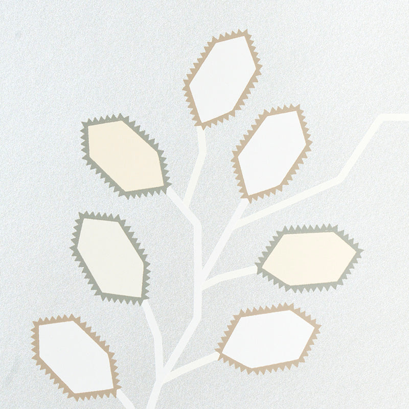TUMBLE WEED Silver White by Neisha Crosland Modern Arboreal Geometric Wallpaper – Schumacher 5011421