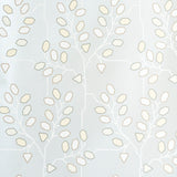 TUMBLE WEED Silver White by Neisha Crosland for Schumacher. Modern arboreal geometric wallpaper with angular branches and leaves in silver and white.