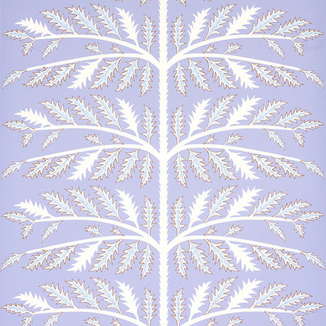 Thistle wallpaper in lavender by Neisha Crosland for Schumacher, featuring a bold thistle motif on a textural ground.