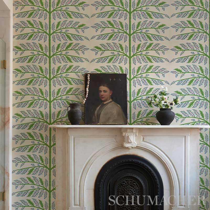 Thistle Mustard by Neisha Crosland Botanical Wallpaper – Schumacher 5011432
