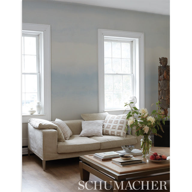 Orissa Sisal Panel Sky by Schumacher Aquarelle Collection – 34 in x 12 ft Wall Mural – 5011440