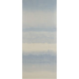 Orissa Sisal Panel in Sky by Schumacher. A digitally printed wallcovering panel with a soft blue ombré effect on tactile sisal, shown in a living room setting.
