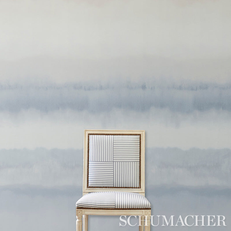 Orissa Panel Blue & Natural Watercolor Wallcovering – Schumacher 5011451