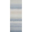 Orissa Panel wallcovering in blue and natural watercolor effect by Schumacher, shown in room and detail views.