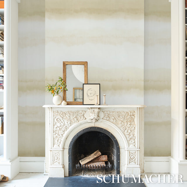 Orissa Panel Natural by Schumacher Watercolor Wallcovering – Schumacher 5011452