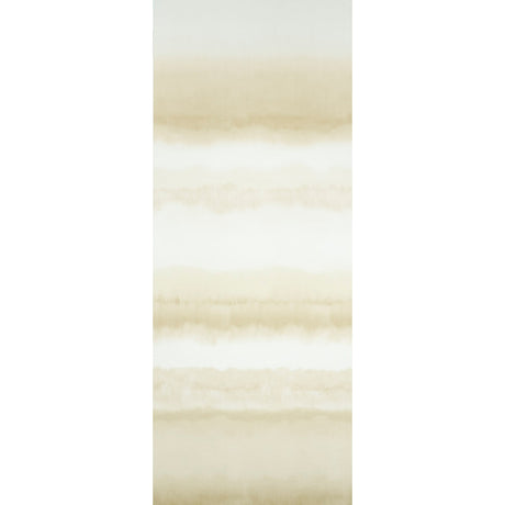 Orissa Panel wallcovering in natural colorway with a soft, watercolor effect reminiscent of artisanal ikat or shibori, shown in a modern interior setting.