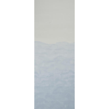 KOBAI PANEL Mineral by Schumacher - Aquarelle Collection. Watercolor-inspired wall mural panel in soft mineral blue and gray tones, reminiscent of a Japanese ink painting.