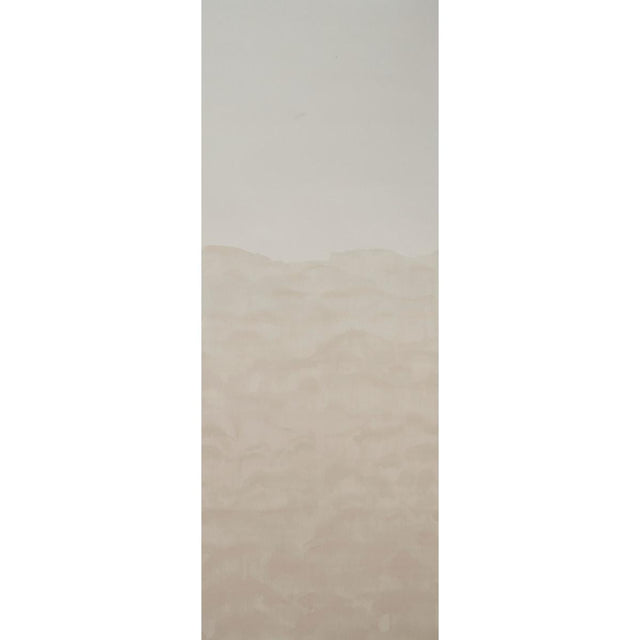 KOBAI PANEL wallcovering in a neutral colorway with a watercolor-inspired landscape design, shown in a modern interior setting.