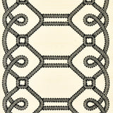 ZIZ Embroidered Sisal Black by Schumacher Dimensional Trellis Stripe Wallcovering – Schumacher 5011470