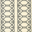 ZIZ Embroidered Sisal wallpaper in black, featuring a dimensional trellis stripe pattern embroidered onto richly textured sisal, shown in a modern bedroom setting.