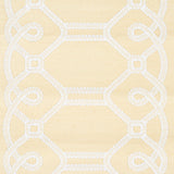 ZIZ Embroidered Sisal Neutral Trellis Stripe Wallpaper – Schumacher 5011471