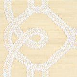 ZIZ Embroidered Sisal Neutral Trellis Stripe Wallpaper – Schumacher 5011471