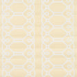 ZIZ Embroidered Sisal wallpaper in a neutral colorway with a trellis stripe pattern, shown in a modern bedroom interior.