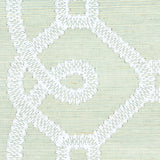 ZIZ Embroidered Sisal Mineral by Schumacher Embroidered Trellis Stripe Wallpaper – Schumacher 5011472
