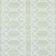 ZIZ Embroidered Sisal wallpaper in Mineral by Schumacher, featuring a dimensional trellis stripe pattern embroidered on textured sisal.