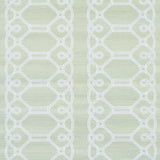 ZIZ Embroidered Sisal wallpaper in Mineral by Schumacher, featuring a dimensional trellis stripe pattern embroidered on textured sisal.