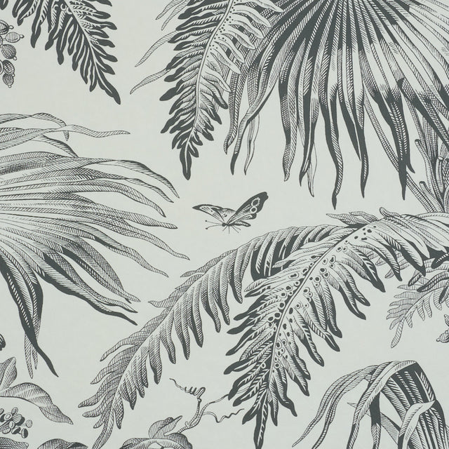 TOILE TROPIQUE Black by Schumacher Botanical Tropical Wallpaper – Schumacher 5011481