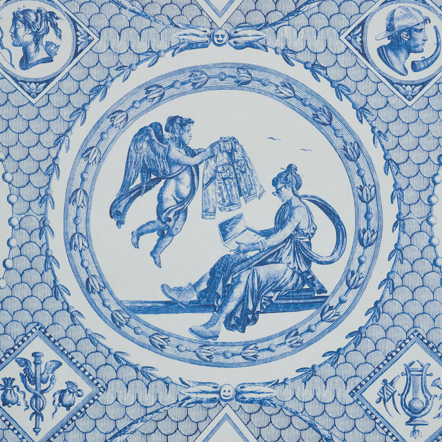 LES SCENES CONTEMPORAINES Blue by Schumacher Greco-Roman Contemporary Wallpaper – Schumacher 5011490