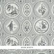LES SCENES CONTEMPORAINES by Jill Lasersohn for Schumacher, black Greco-Roman contemporary vignette wallpaper