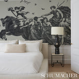 Chariot of Dawn Toile Panel Set Black by Schumacher Jill Lasersohn Scenic Wall Mural – Schumacher 5011500