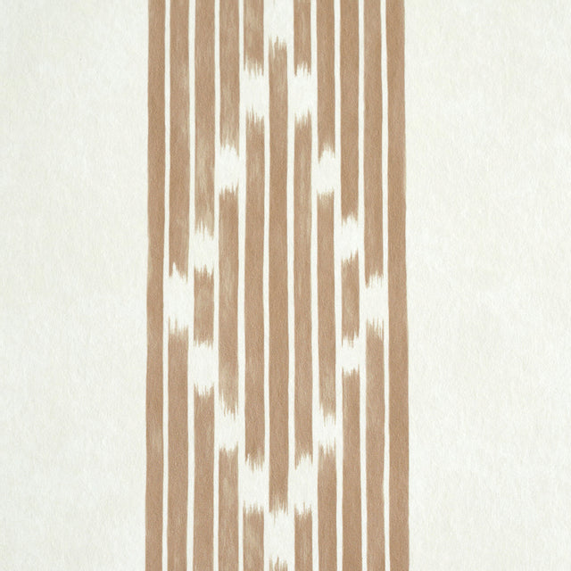 Sequoia Stripe Brown by Schumacher Chic Ikat Stripe Wallpaper – Schumacher 5011530