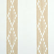 Sequoia Stripe wallpaper in Camel by Schumacher, featuring abstract diamond trellis within tonal stripes for a casual, refined look.