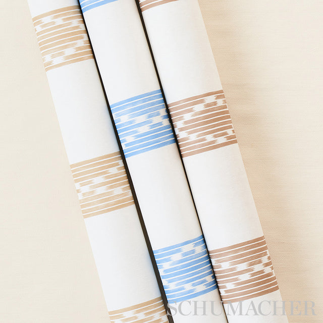 Sequoia Stripe Blue by Schumacher Stripe Wallcovering Collection – Schumacher 5011532
