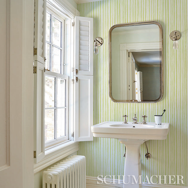 Sketched Stripe Natural by Schumacher Painterly Stripe Wallpaper – Schumacher 5011540