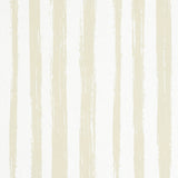 Sketched Stripe wallpaper in Natural by Schumacher features hand-painted vertical lines in a painterly stripe motif.