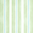 Watercolor Stripe wallpaper in Leaf by Schumacher features hand-painted, soft green and blue stripes for a fresh, modern look.