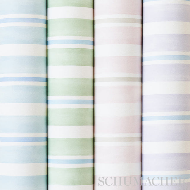 Watercolor Stripe Lavender by Schumacher Artistic Stripe Wallpaper – Schumacher 5011572