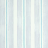 Watercolor Stripe wallpaper in lavender by Schumacher, featuring hand-painted vertical stripes in a soft, two-tone design.