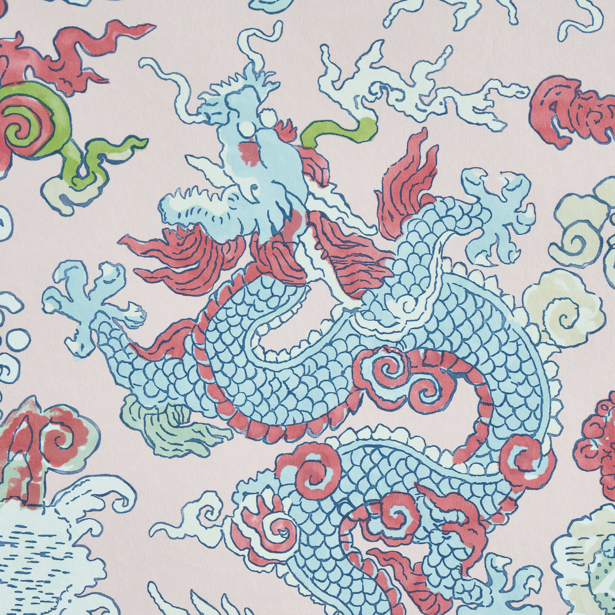 Magic Mountain Dragon Blush by Schumacher Whimsical Dragon Wallpaper – Schumacher 5011591