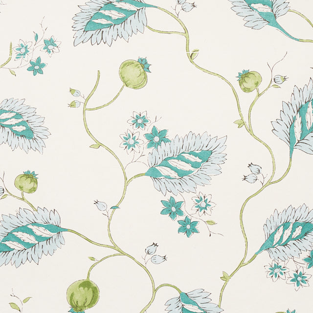 Maryam Vine Peacock by Schumacher Jacaranda Collection Floral Wallpaper – Schumacher 5011600