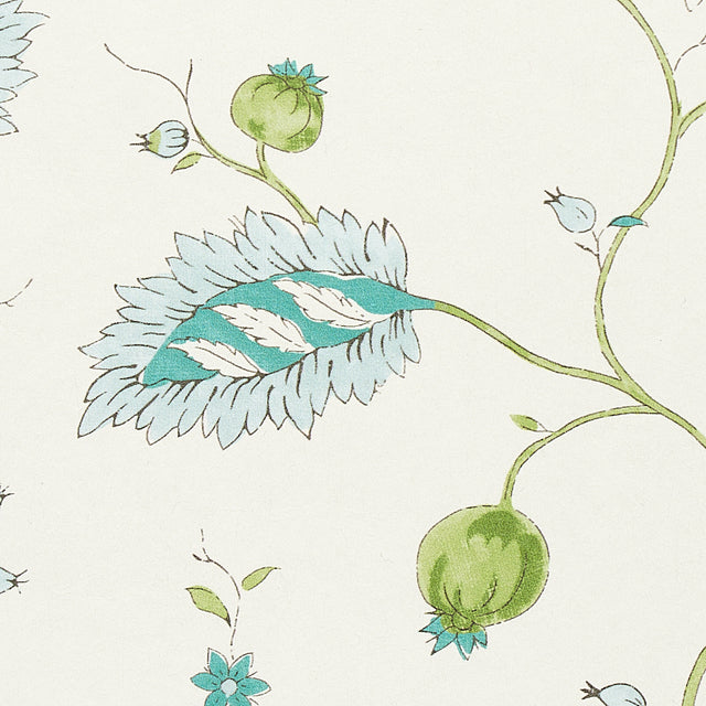Maryam Vine Peacock by Schumacher Jacaranda Collection Floral Wallpaper – Schumacher 5011600