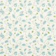 Maryam Vine wallpaper in Peacock by Schumacher, featuring a trailing vine and floral pattern in blue and green on a light background.