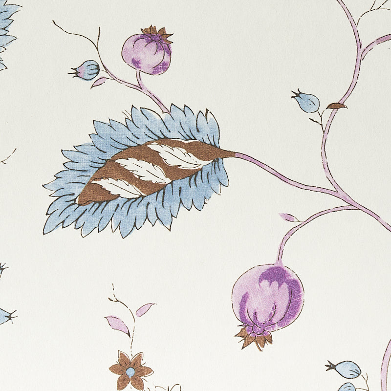 Maryam Vine Sky & Plum by Schumacher Jacaranda Collection Floral Vine Wallpaper – Schumacher 5011601