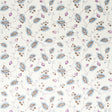 Maryam Vine wallpaper in Sky & Plum by Schumacher, featuring a delicate floral vine pattern with blue, plum, and brown accents on a light background.