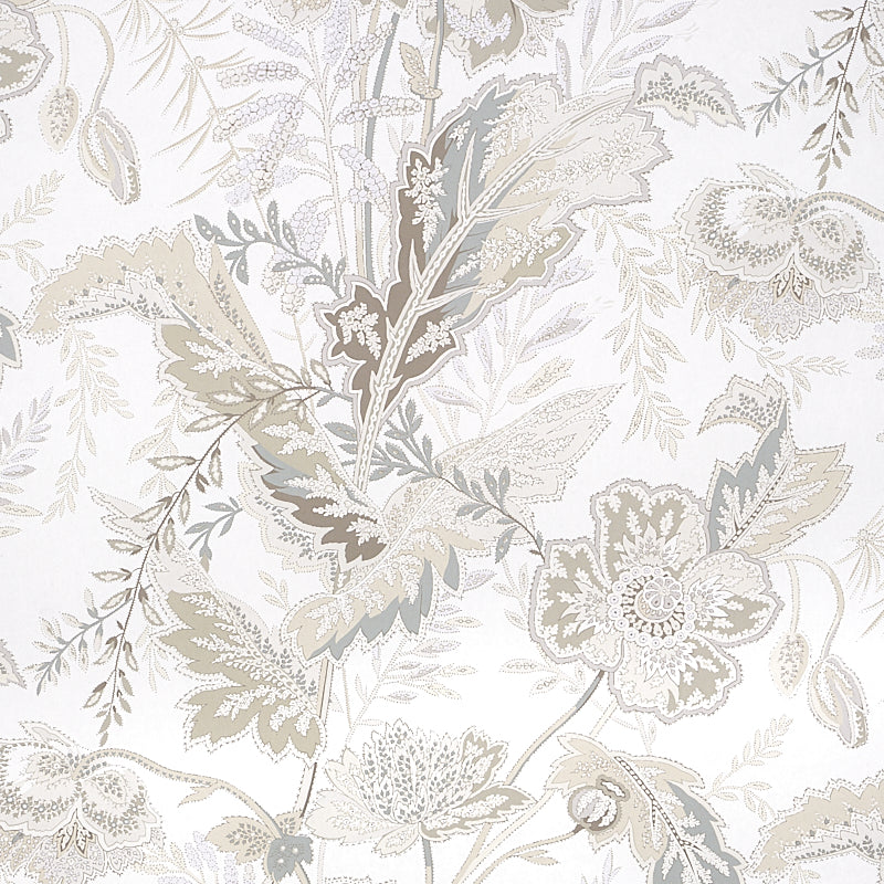 Sandoway Vine Linen by Schumacher Allover Floral Indienne Wallpaper – Schumacher 5011610