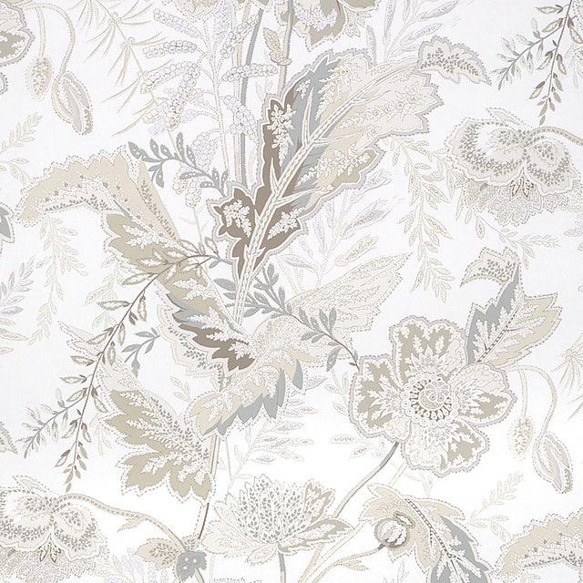Sandoway Vine Linen by Schumacher Allover Floral Indienne Wallpaper – Schumacher 5011610