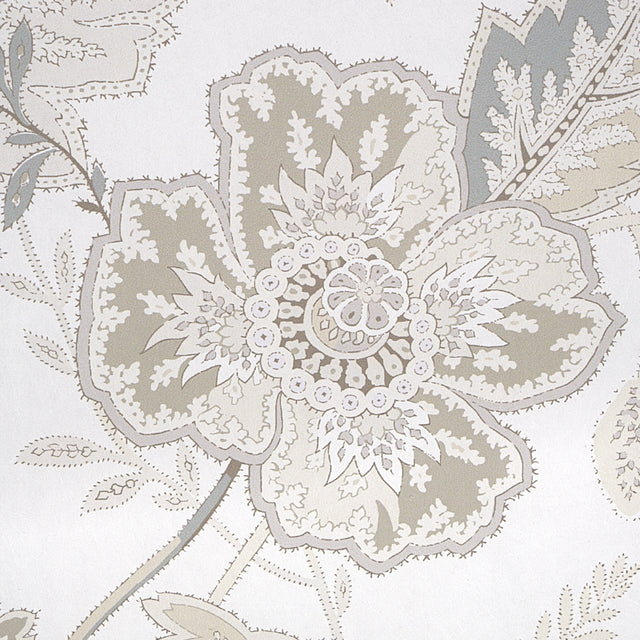 Sandoway Vine Linen by Schumacher Allover Floral Indienne Wallpaper – Schumacher 5011610