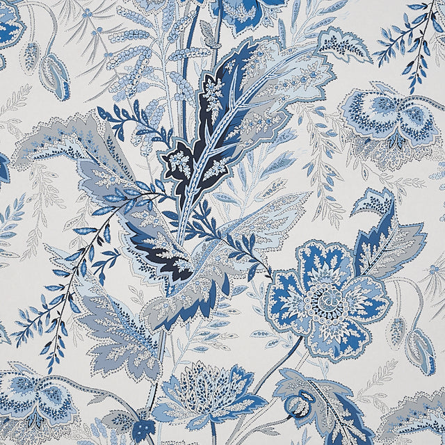 Sandoway Vine Delft Blue Floral Wallpaper – Schumacher 5011611