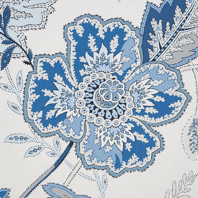 Sandoway Vine Delft Blue Floral Wallpaper – Schumacher 5011611