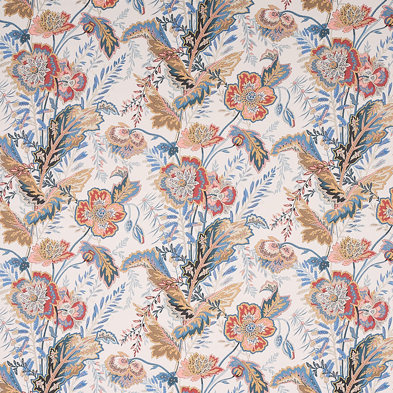 Sandoway Vine wallpaper in Document colorway, featuring a 19th-century French Indienne-inspired floral pattern by Schumacher.