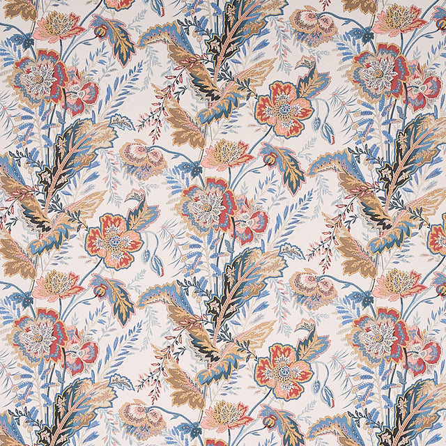 Sandoway Vine wallpaper in Document colorway, featuring a 19th-century French Indienne-inspired floral pattern by Schumacher.