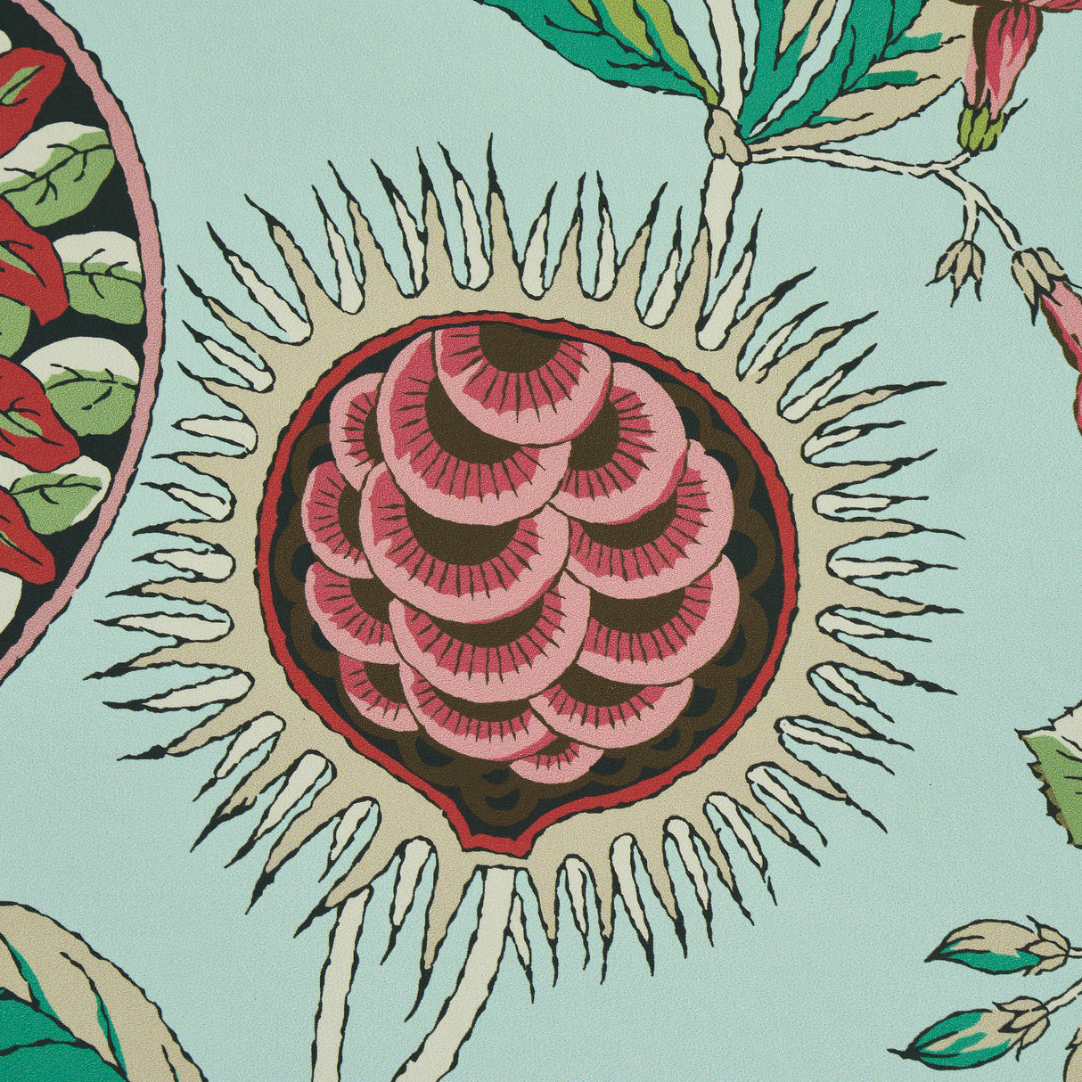 Roca Redonda Mineral & Pink by Schumacher Fantastical Floral Wallpaper – Schumacher 5011621