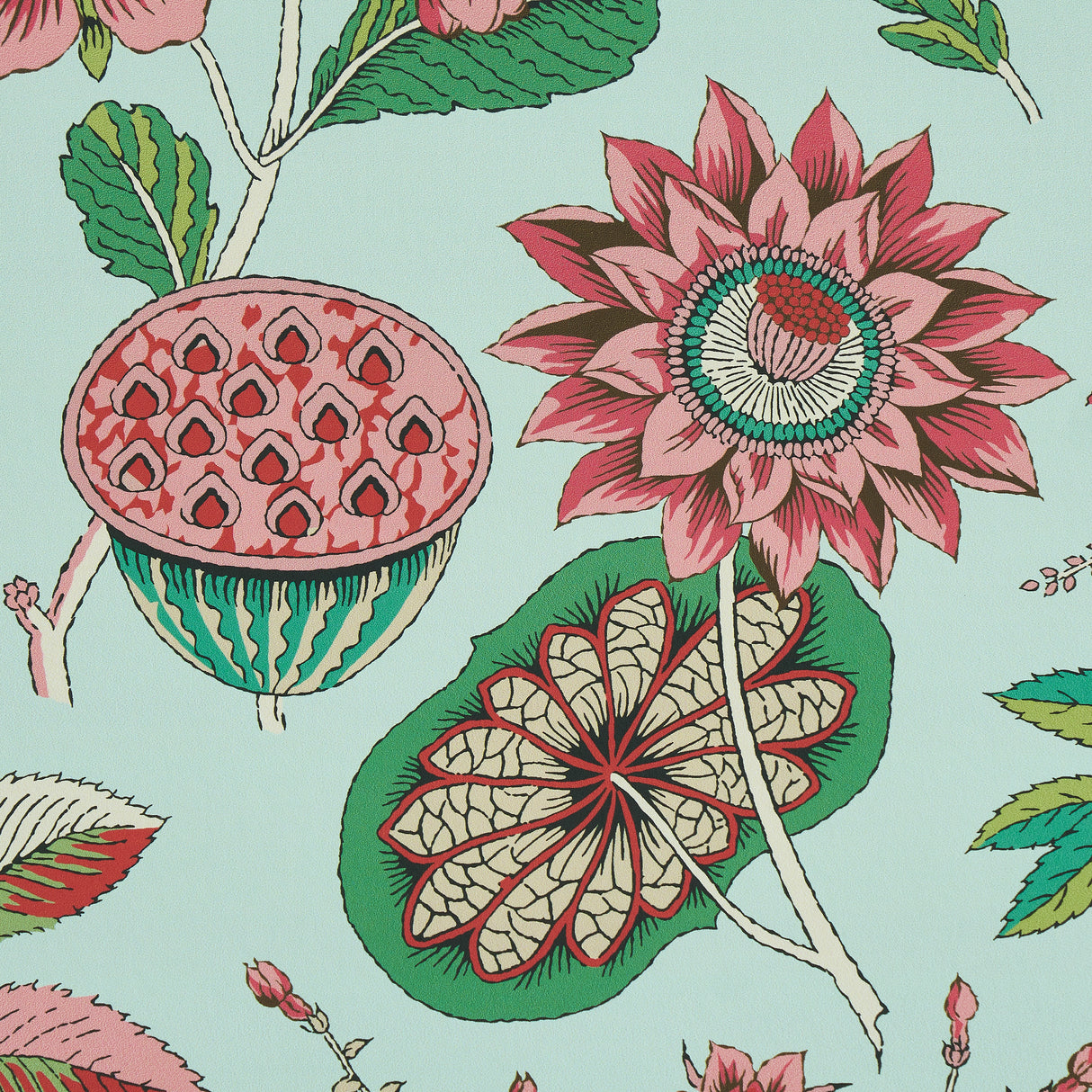 Roca Redonda Mineral & Pink by Schumacher Fantastical Floral Wallpaper – Schumacher 5011621