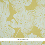 Del Coco wallpaper in yellow with a split leaf philodendron leaf pattern by Schumacher