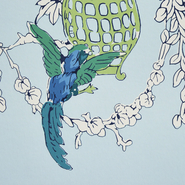 Chinoiserie Moderne Blue by Schumacher Scenic Wallpaper – Perennial Favorites 5011650