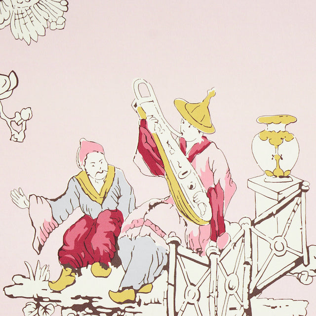 Chinoiserie Moderne Pink Scenic Chinoiserie Wallpaper – Schumacher 5011651